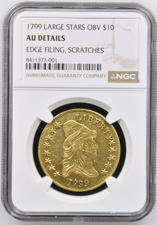1799 $10 Draped Bust Gold Eagle AU Det NGC