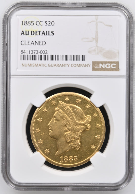 1885-CC Gold Double Eagle AU Det NGC