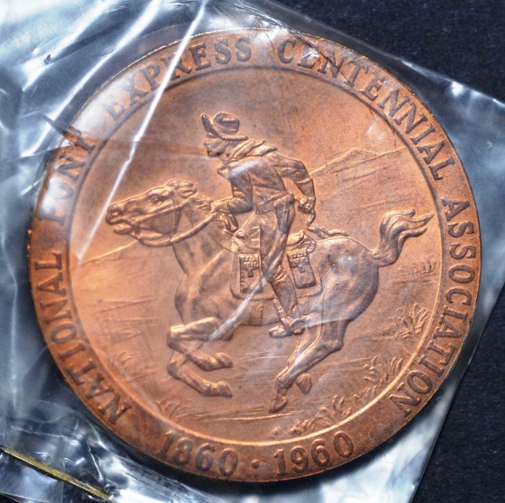 1960 Official Silver and Bronze Medals, National Pony Express Centennial Assn.