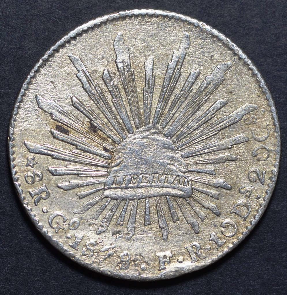 1878 Go, Guanajuato Mint, FR, Mexico 8 Reales KM# 377.8, Ships for Free