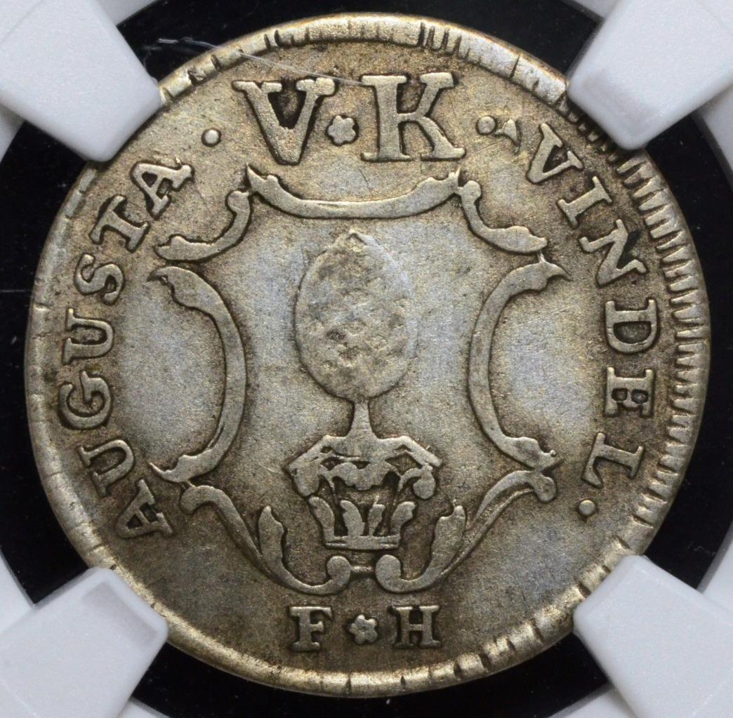 1766 FH German States 5 Kreuzer Augsburg, NGC VF 20, KM 186