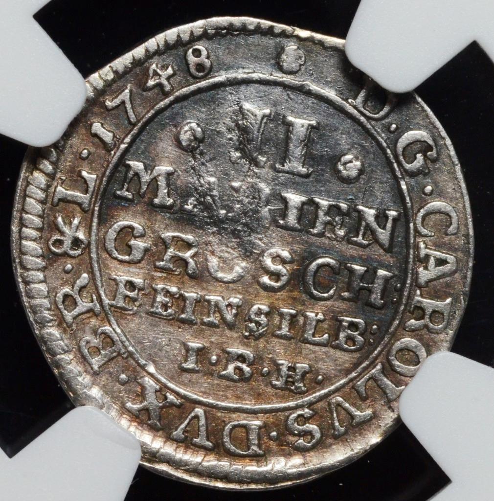 1748, German States, Bruns-Lune-Calen-Hann, 2 MarienGroschen, Wildman XF KM 216