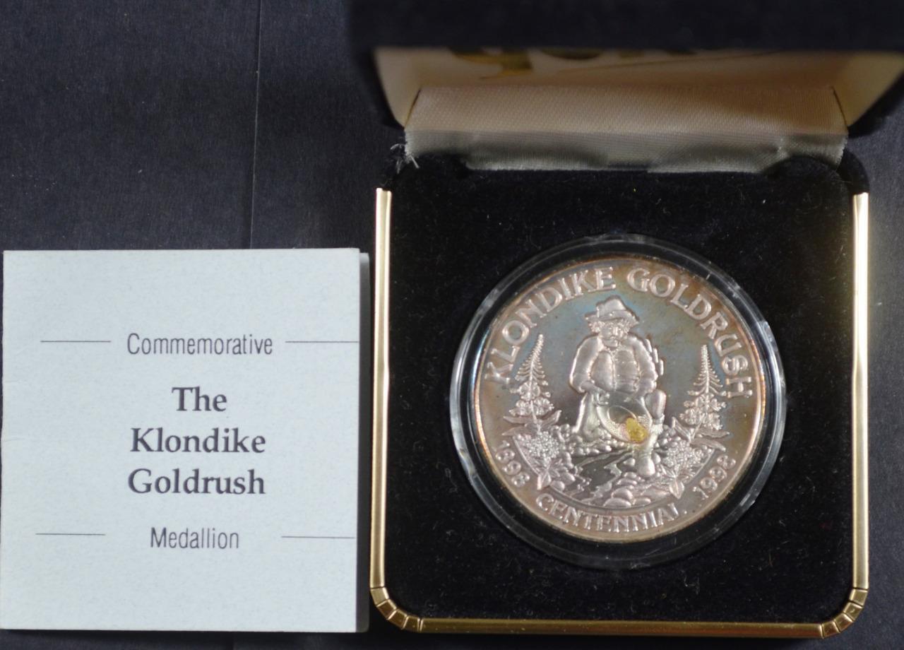 1898 - 1998 Klondike Goldrush Cerntennial, Fine Silver Commemorative Art Round