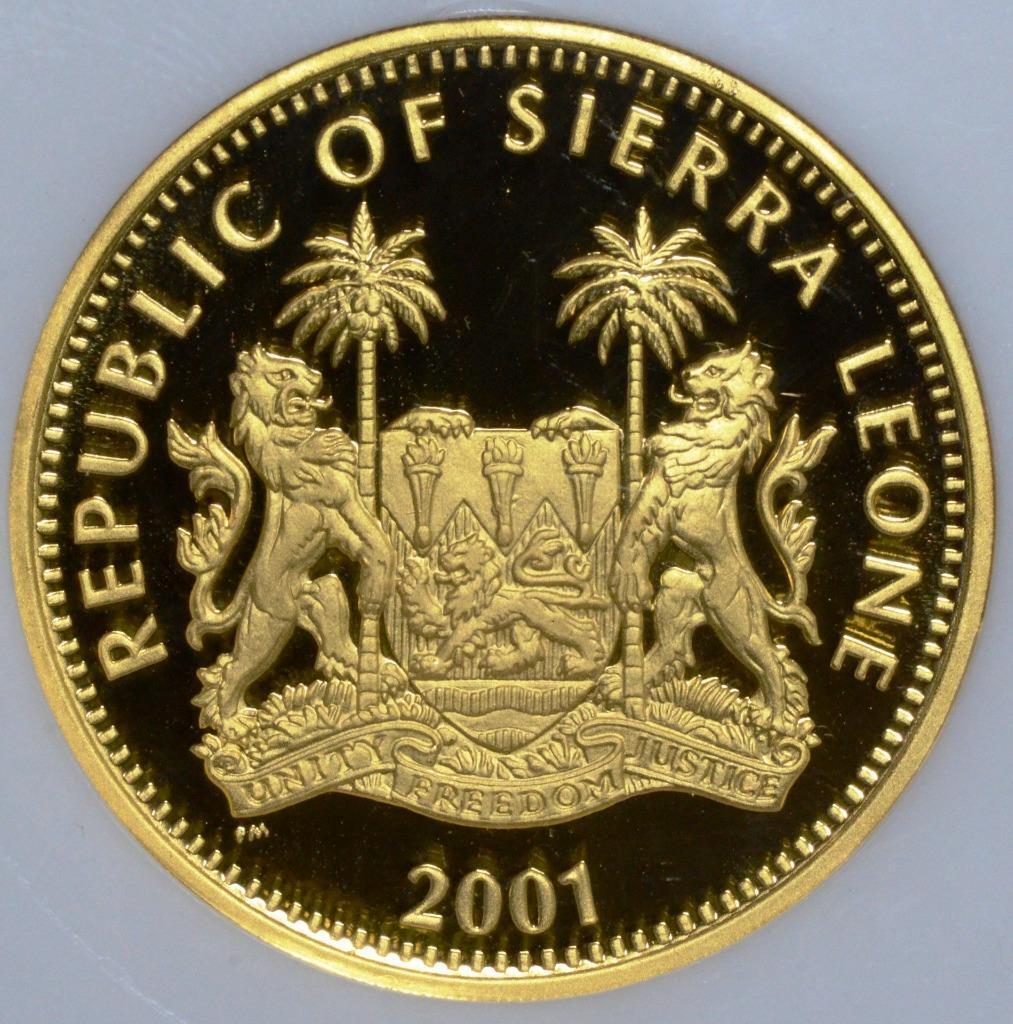 2001 Sierra Leone $500 PF69 Ultra Cameo by NGC, Big Cats of the World