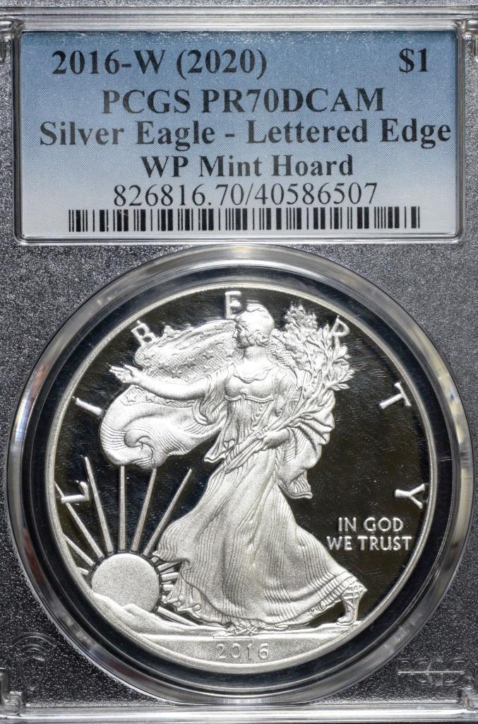 2016 W (2020) American Proof Eagle $1 PF70 DCAM WP Mint Hoard Lettered Edge