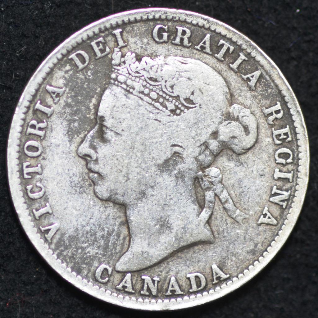 1899, Canada, Victoria, 25 Cents, Royal Mint, Tower Hill, London, KM# 5