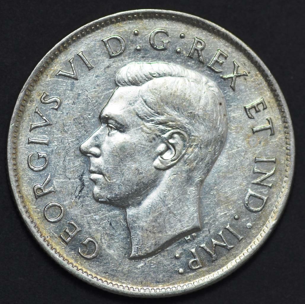 1944 Canada, 50 Cents, Half Dollar, Spectacular Condition KM# 36, Ships for Free