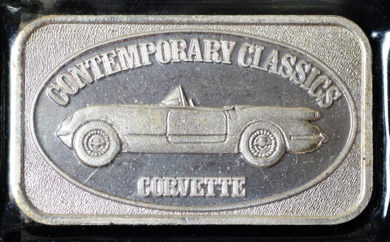 Contemporary Classics, Corvette, 1oz 999 Silver Art Bar, Ships Free