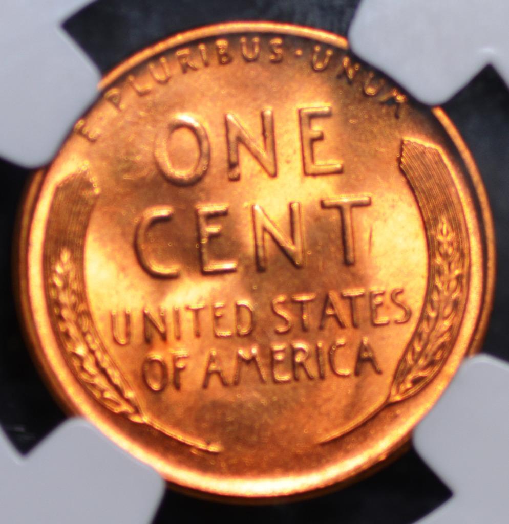 1955-S Lincoln Wheat Cent MS66RD Slabbed & Graded by NGC, Free Ship