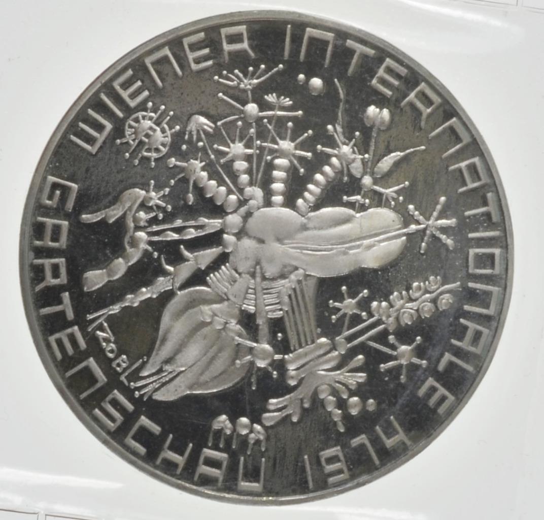1974 Austria Proof 50 Schilling, Vienna International Garden Expo Commemorative