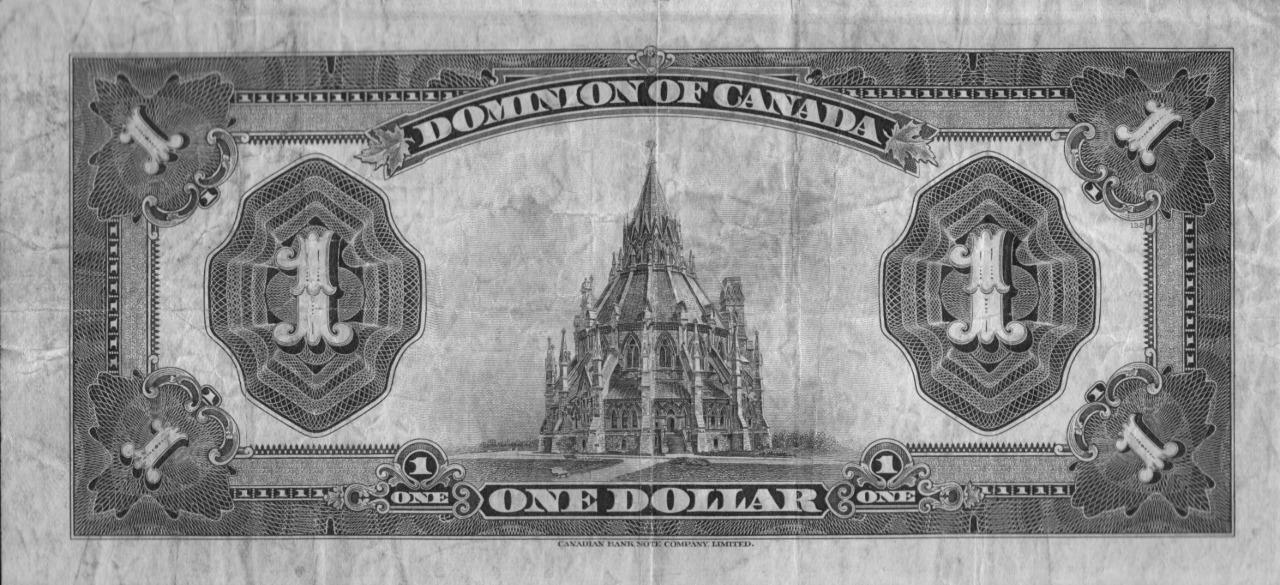 1923, Campbell-Clark, Dominion of Canada, Black seal, $1 Series E, Free Ship