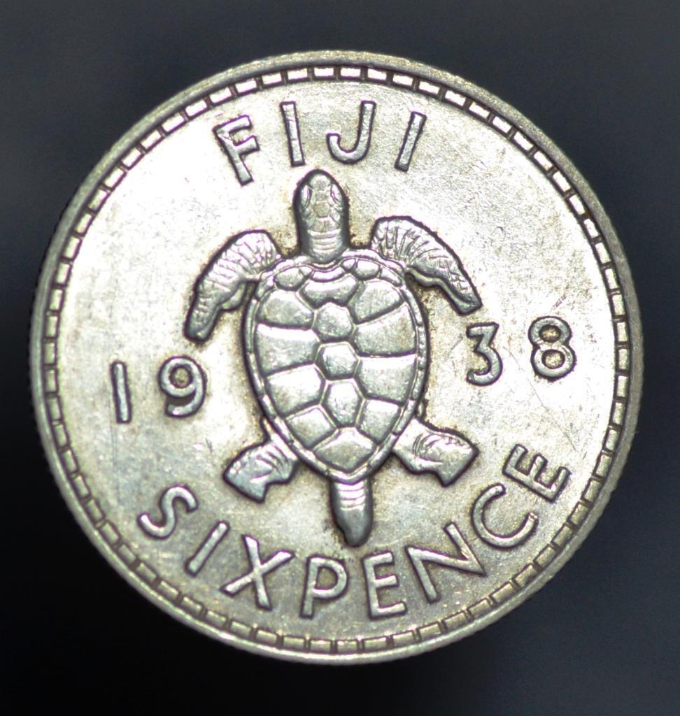 1938 Fiji, King Emperor George VI, Sea Turtle, KM# 11, Free Shipping