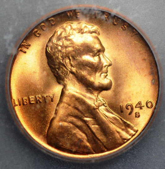 1940-S Lincoln Wheat Cent MS67RD Slabbed & Graded by ICG, Free Ship