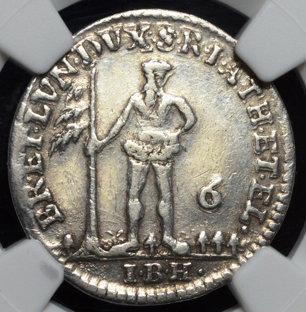 1749, German States, Bruns-Lune-Calen-Hann 1/6 Taler, Wildman, XF Details NGC