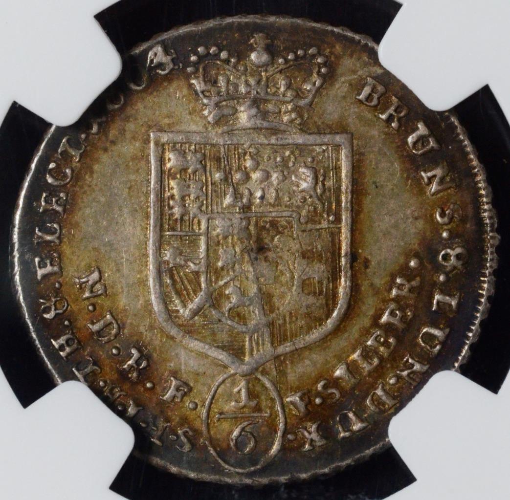 1804/3 GFM, German States, Brune-Lune-Calen-Hann, 1/6 Taler, NGC MS61, KM 415