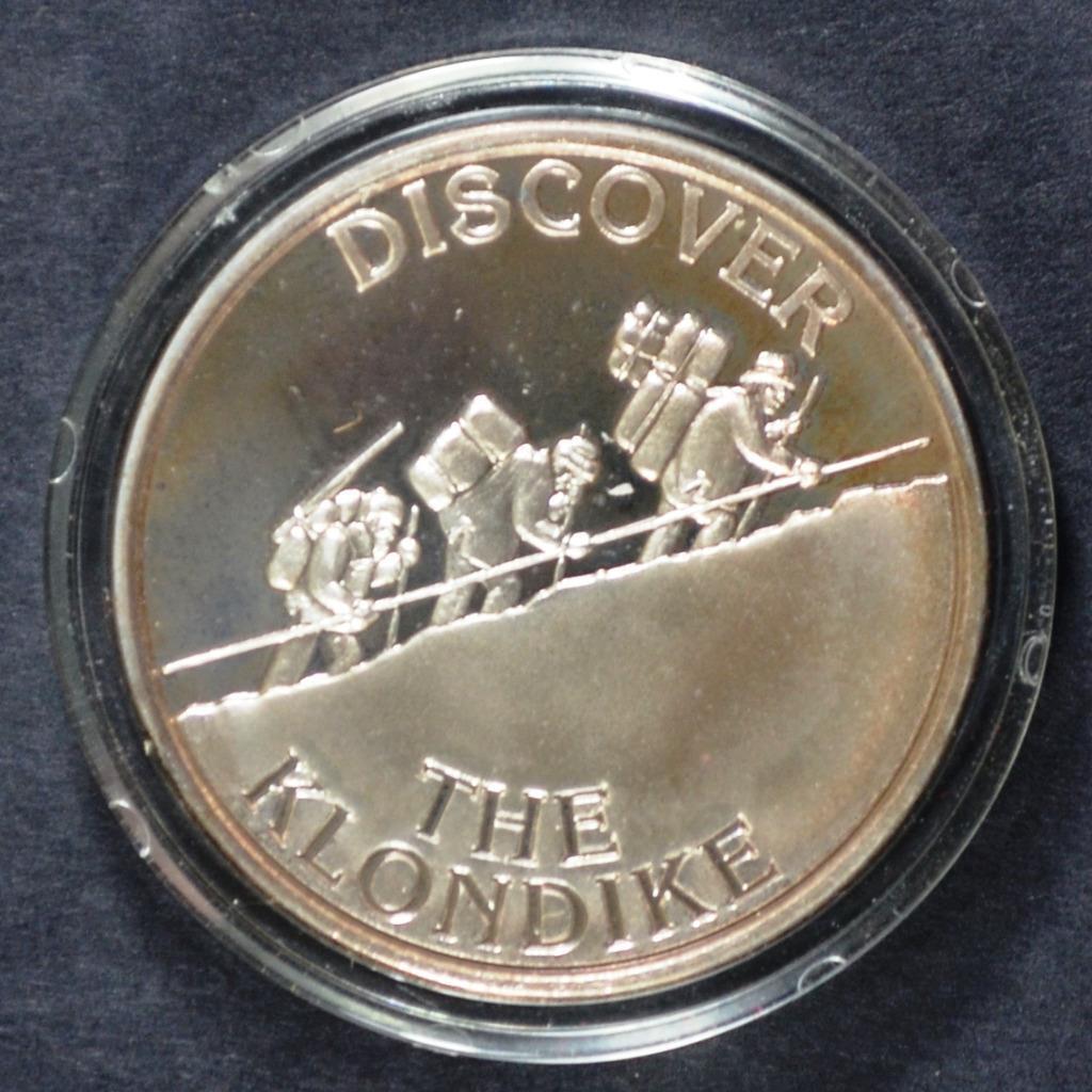 1898 - 1998 Klondike Goldrush Cerntennial, Fine Silver Commemorative Art Round