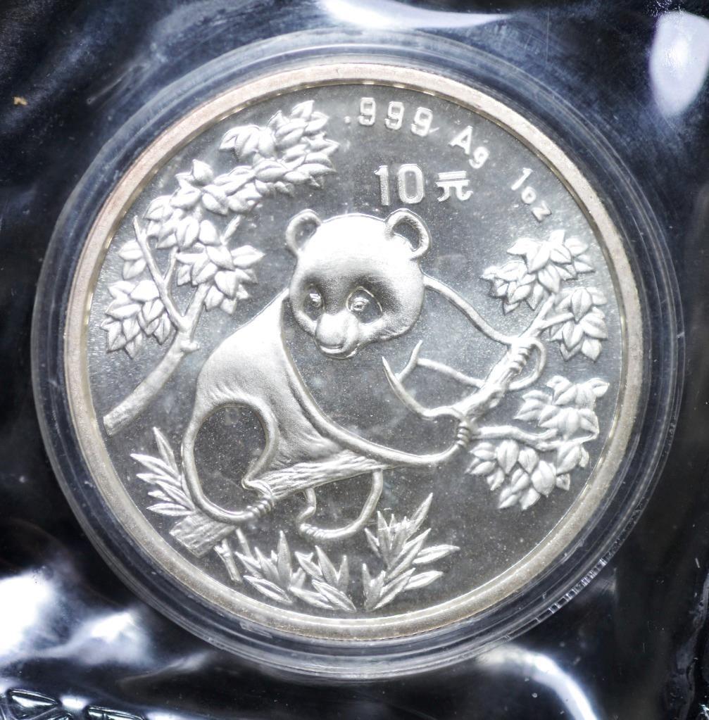 1992 1oz China Panda, Large Date, 999 Fine Silver 10 Yuan, Mint Sealed Packaging