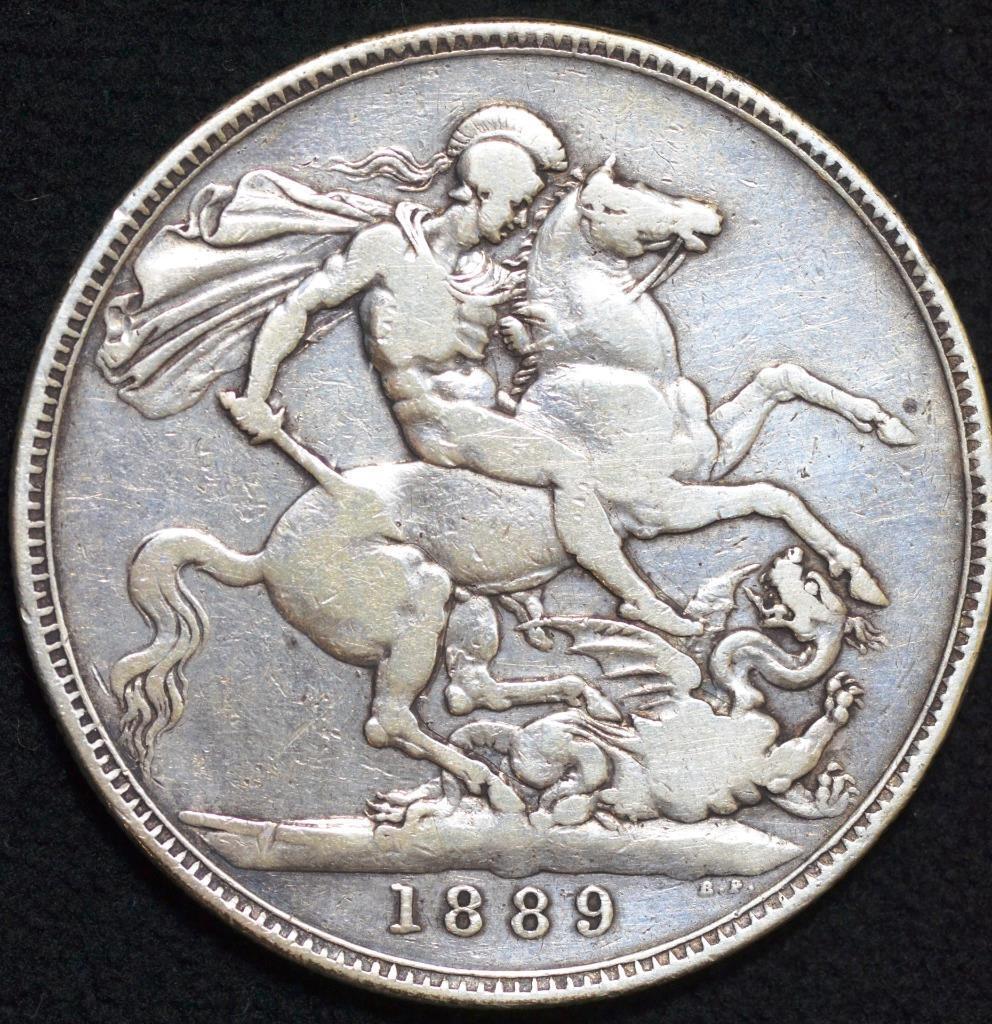 1889, Great Britain Crown, Victoria, Jubilee Head, KM# 765, Ships for Free!