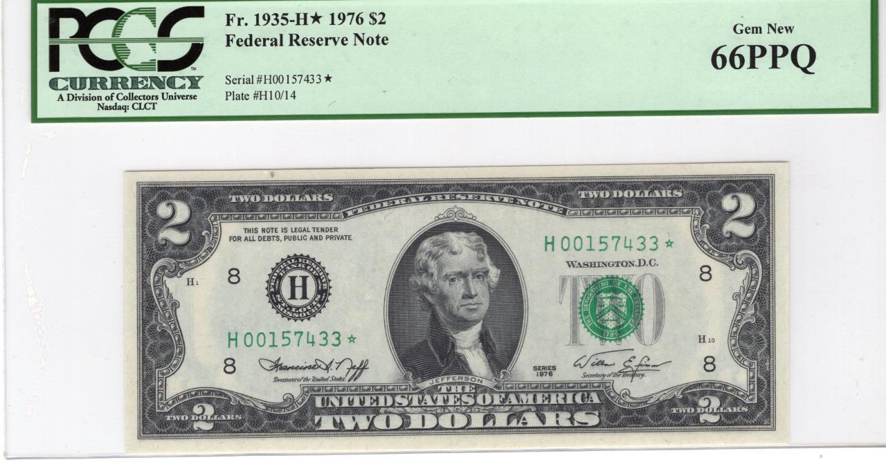 Fr. 1935-H $2.00 1976 Gem New 66 PPQ PCGS Free Ship