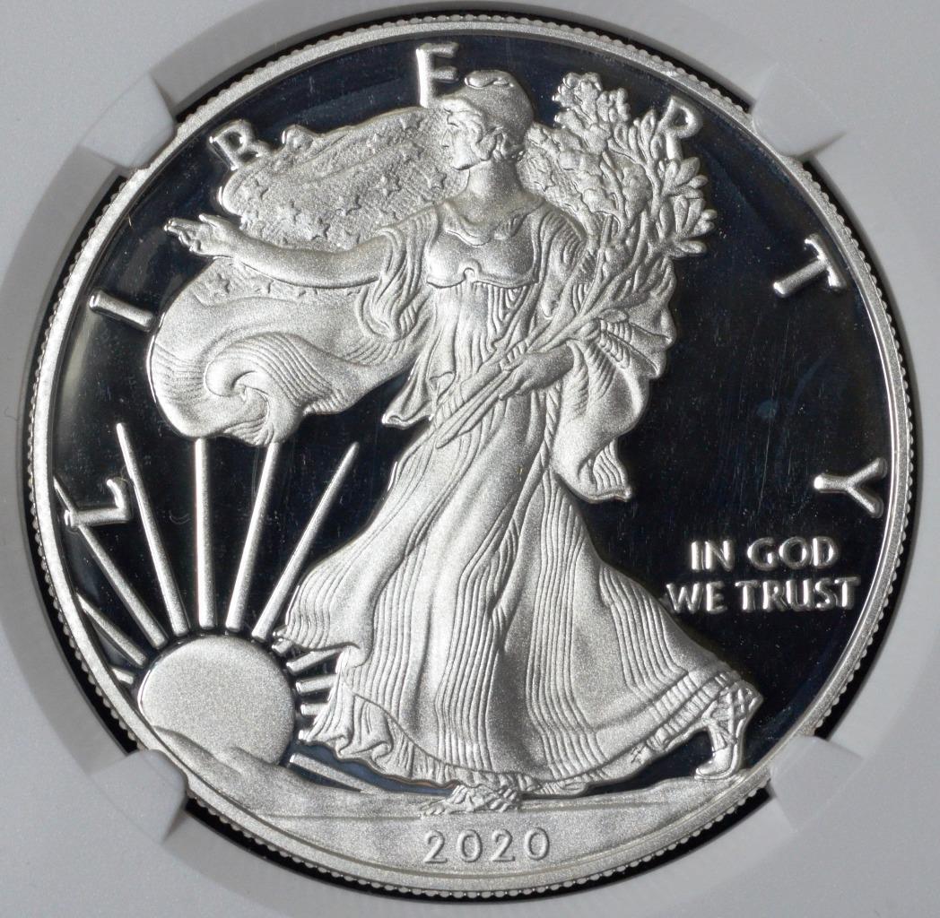 2020 S American Proof Silver Eagle $1, PF69 Ultra Cameo NGC, Early Releases