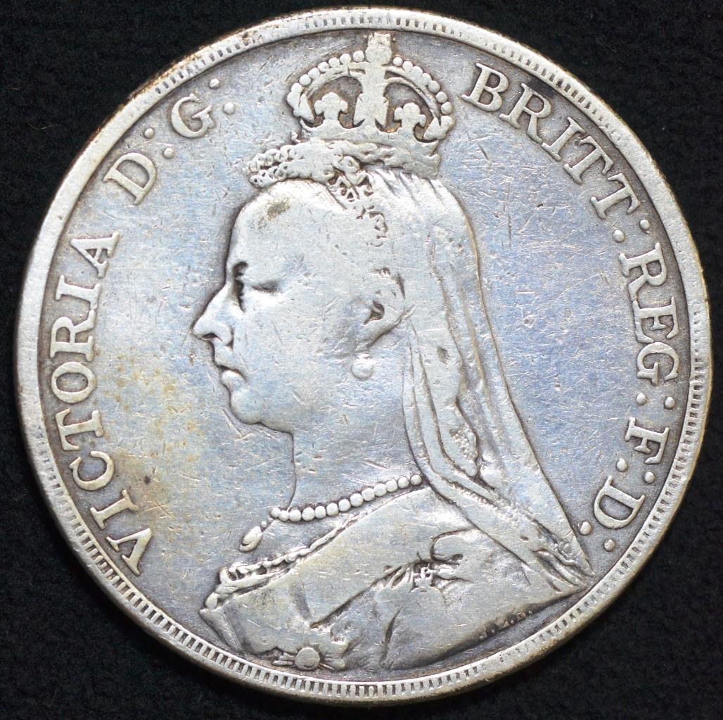 1889, Great Britain Crown, Victoria, Jubilee Head, KM# 765, Ships for Free!