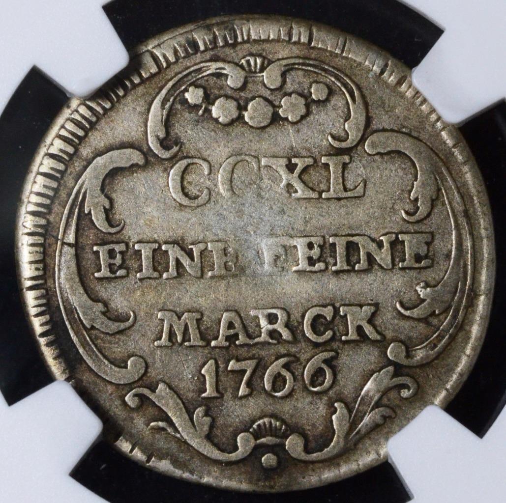 1766 FH German States 5 Kreuzer Augsburg, NGC VF 20, KM 186