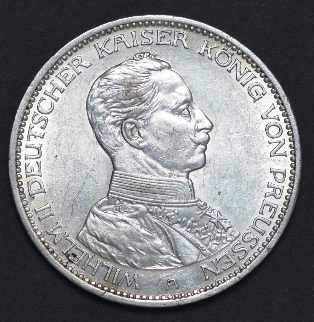 1914 A, German States Prussia 3 Mark KM #538, Ships for Free