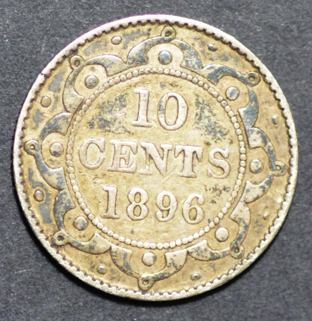 1896 Newfoundland, Canada, Victoria, 10 Cents, KM# 3, Rare, Ships for Free