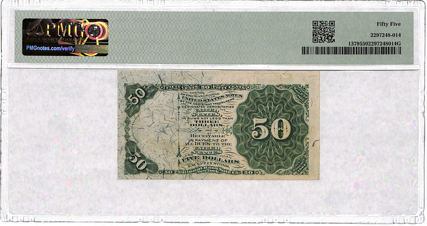 50 Cents 4th Issue Fractional Currency AU-55 PMG