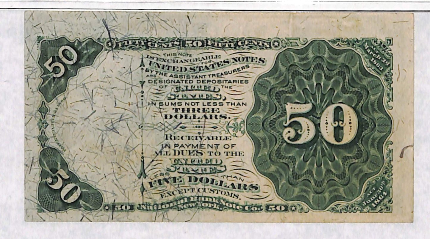 50 Cents 4th Issue Fractional Currency AU-55 PMG