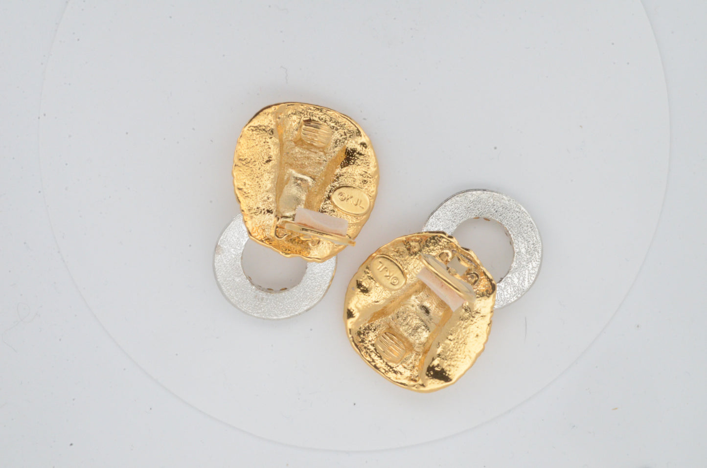 Kenneth Jay Lane KJL Lion Door Knocker Earrings