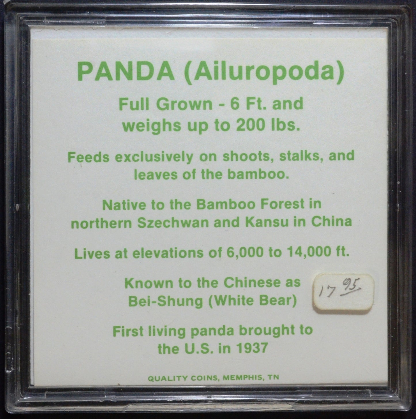 1983 Chinese Panda Mother & Cub - Madison Mint - .999 Fine Silver 1oz Art Bar