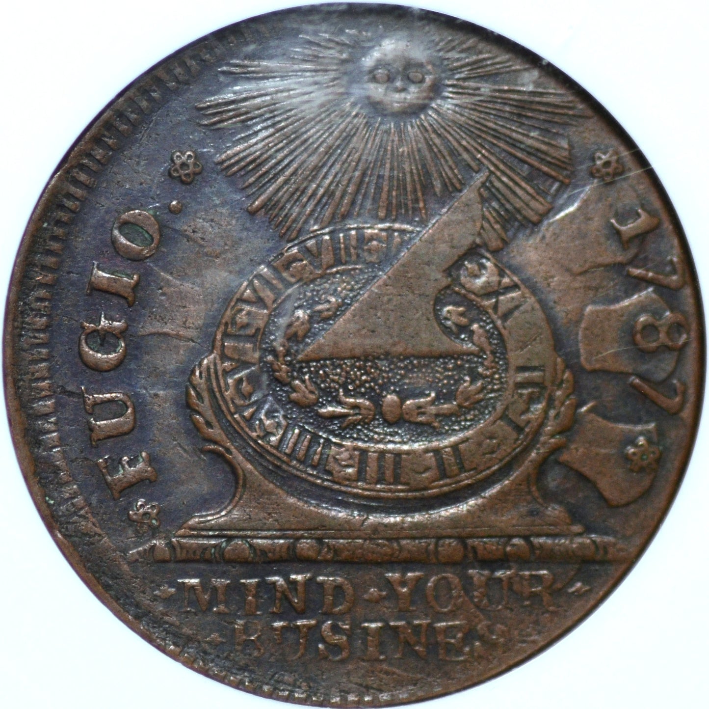 1787 4 cinq P.R. Fugio 1c "states United" AU55 NGC