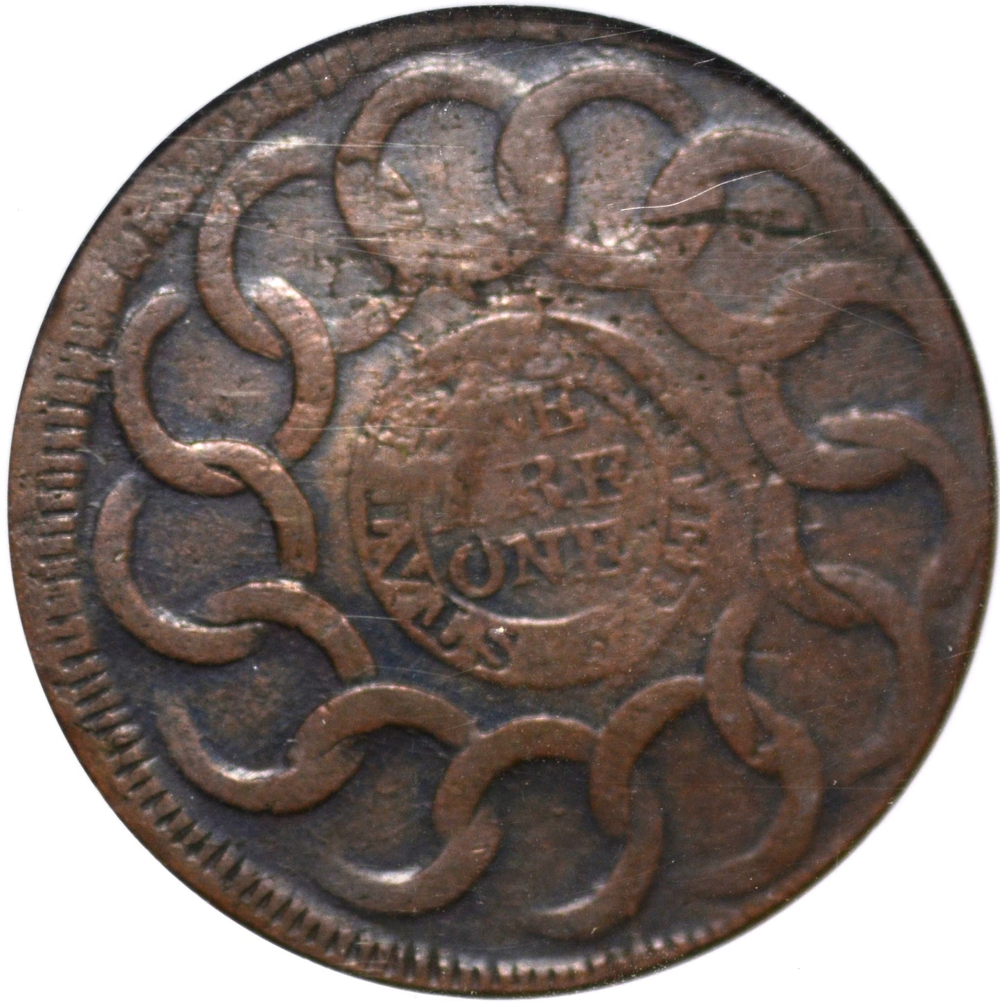 1787 4 cinq P.R. Fugio 1c "states United" AU55 NGC