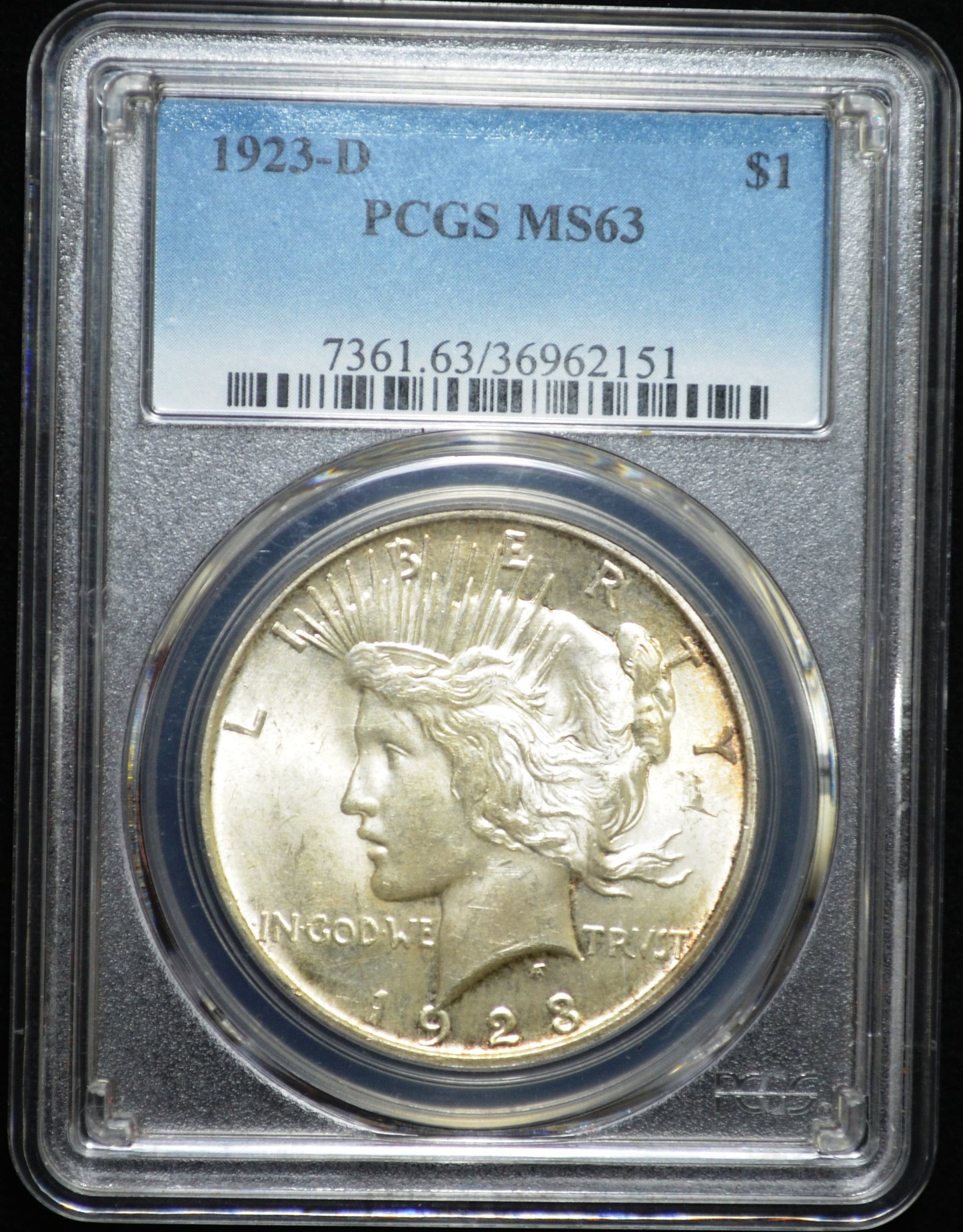 1923-D Peace Dollar MS63 PCGS