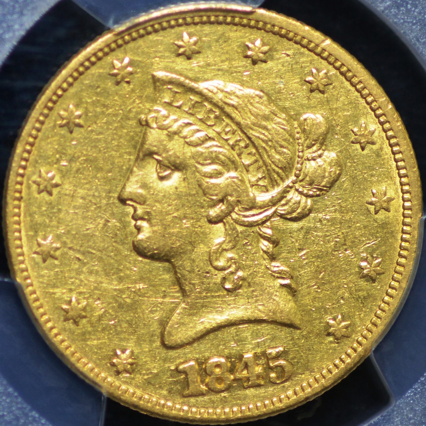 1845 $10.00 Gold Eagle XF Det PCGS