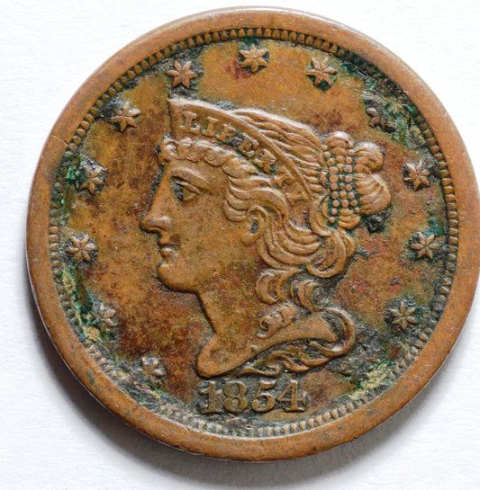 1854 Braided Hair Half Cent