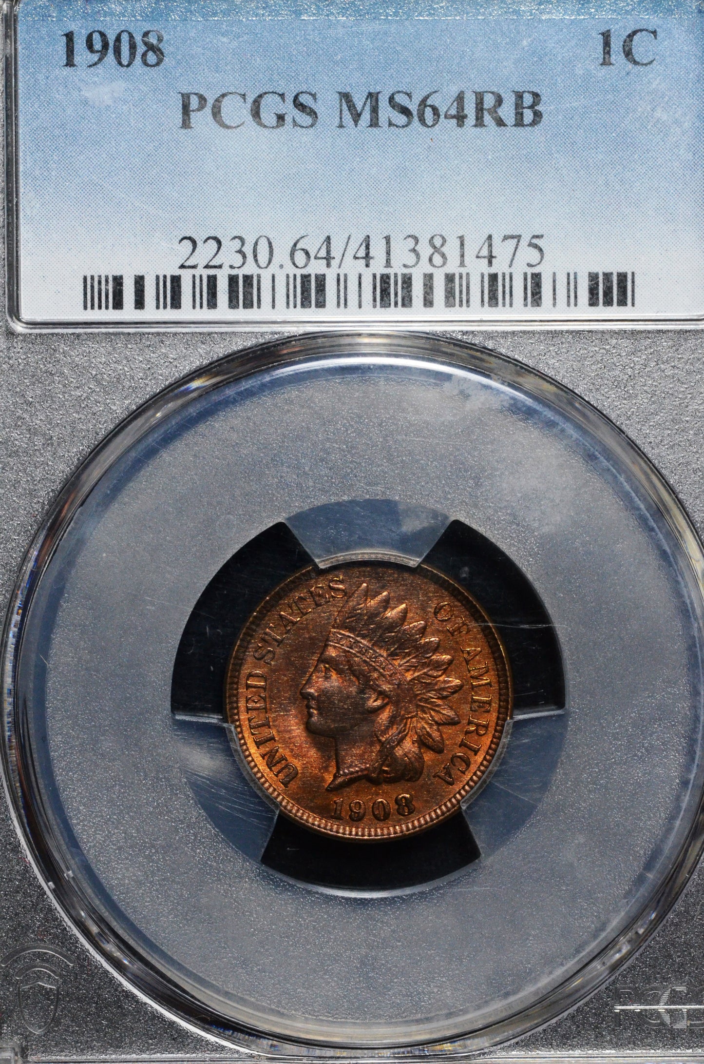 1908 Indian Head Cent MS64 RB PCGS