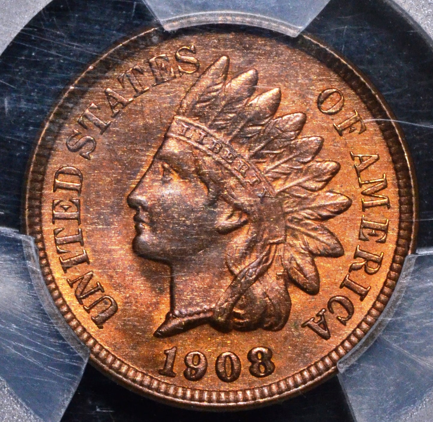 1908 Indian Head Cent MS64 RB PCGS