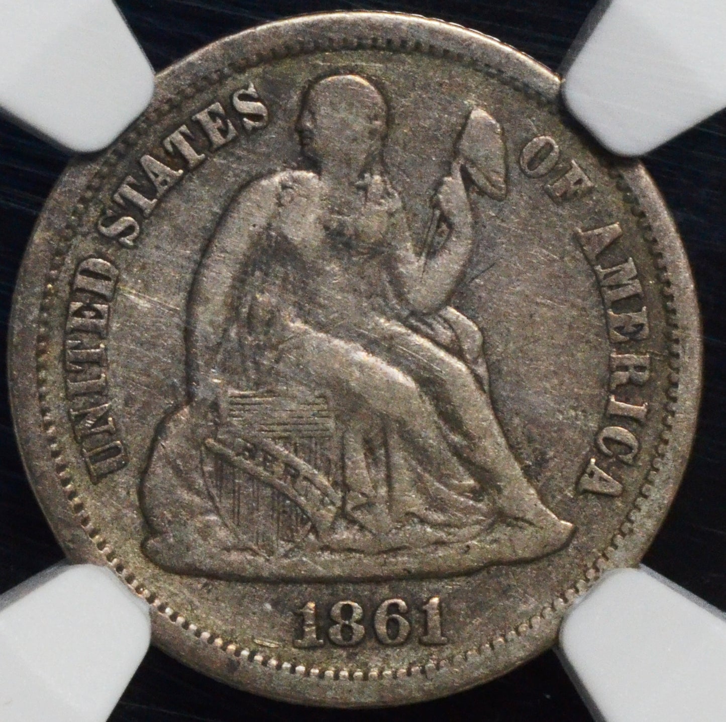 1861-S Seated Liberty Dime VF30 NGC