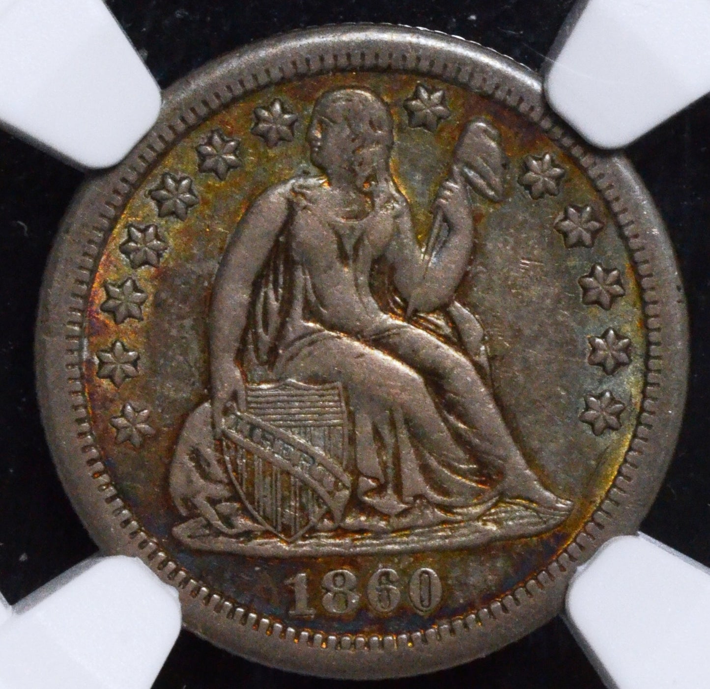 1860-S Seated Liberty Dime AU53 NGC