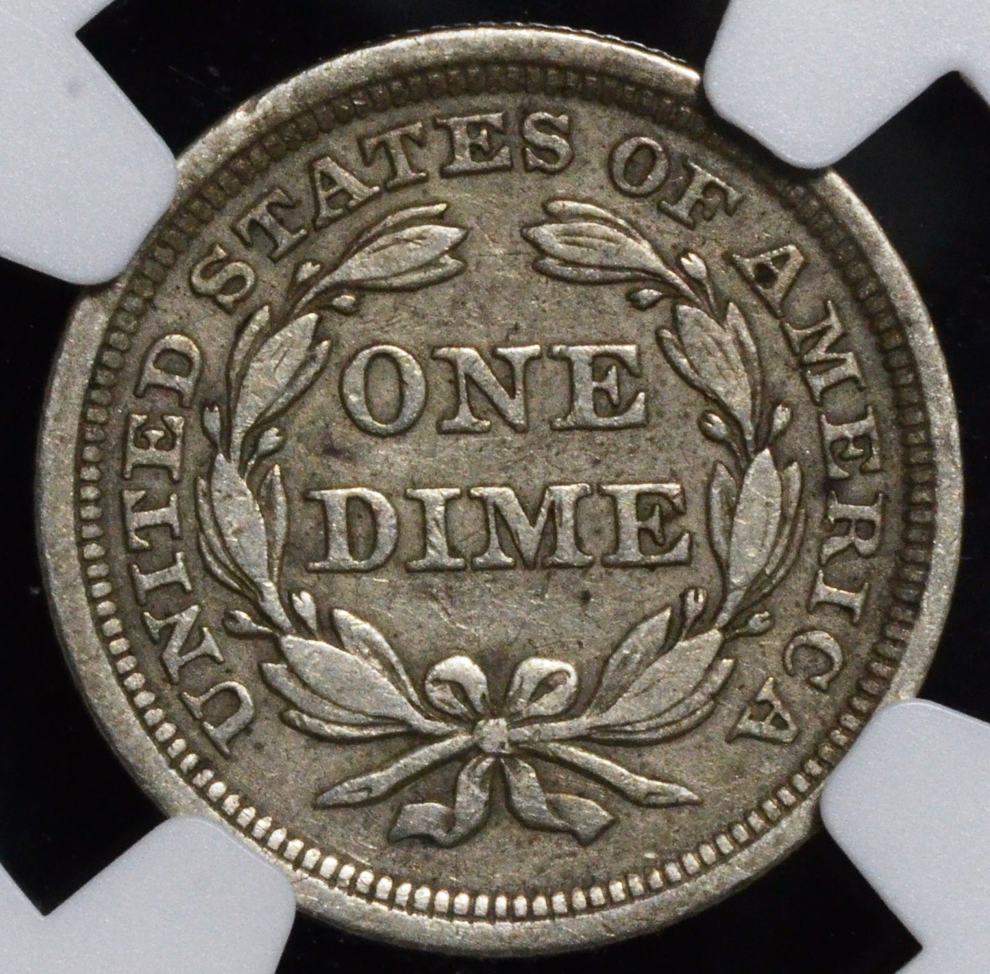 1853 Seated Dime No Arrows VF25 NGC