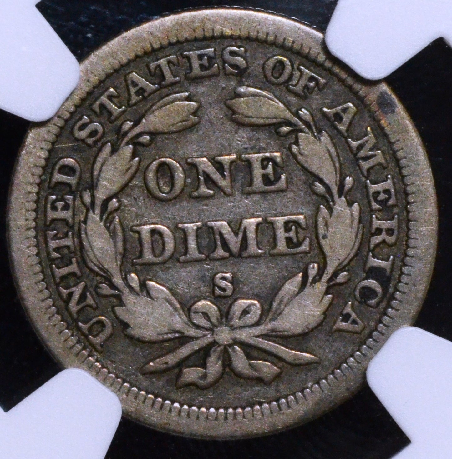 1858-S Seated Liberty Dime F-15 NGC
