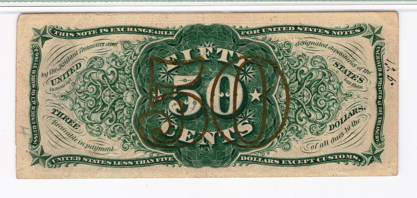 50 cents Third Issue Fractional Currency Choice About UNC 58 PMG