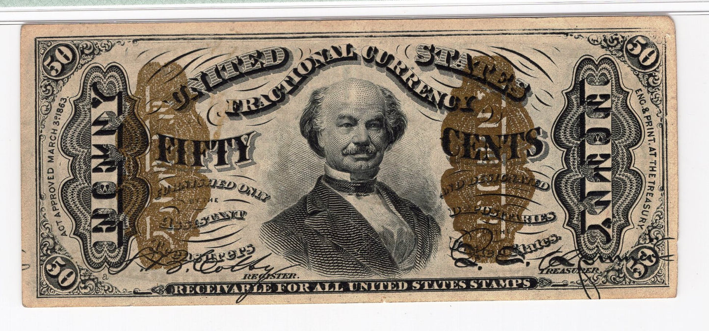 50 cents Third Issue Fractional Currency Choice About UNC 58 PMG