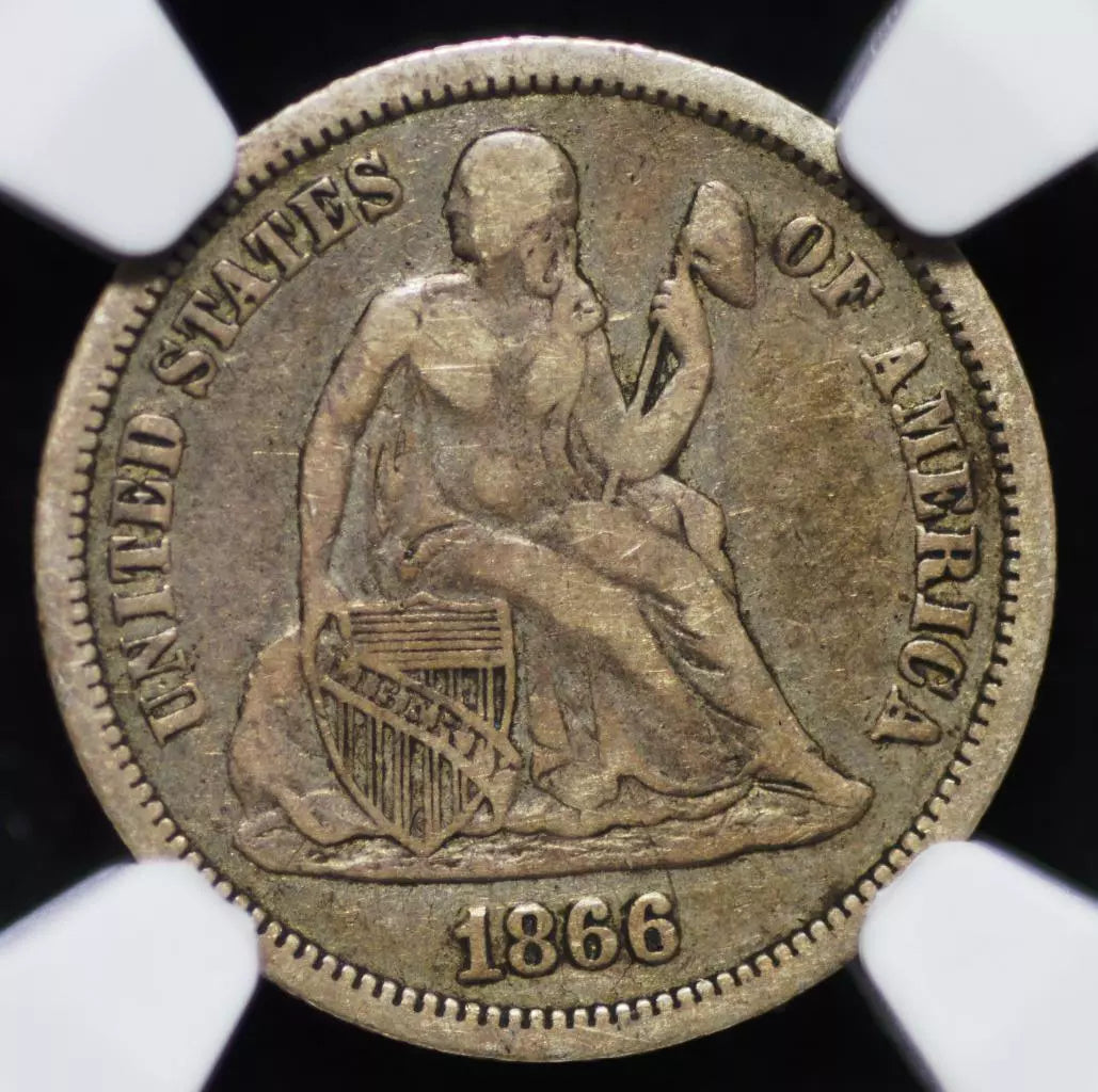 1866 Seated Liberty Dime VF30 NGC Key Date