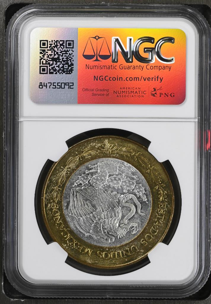 2004 Mo Mexico 180 Ann. Bimetal, Nayarit, 1st Edition, 100 Peso MS64 NGC KM# 744