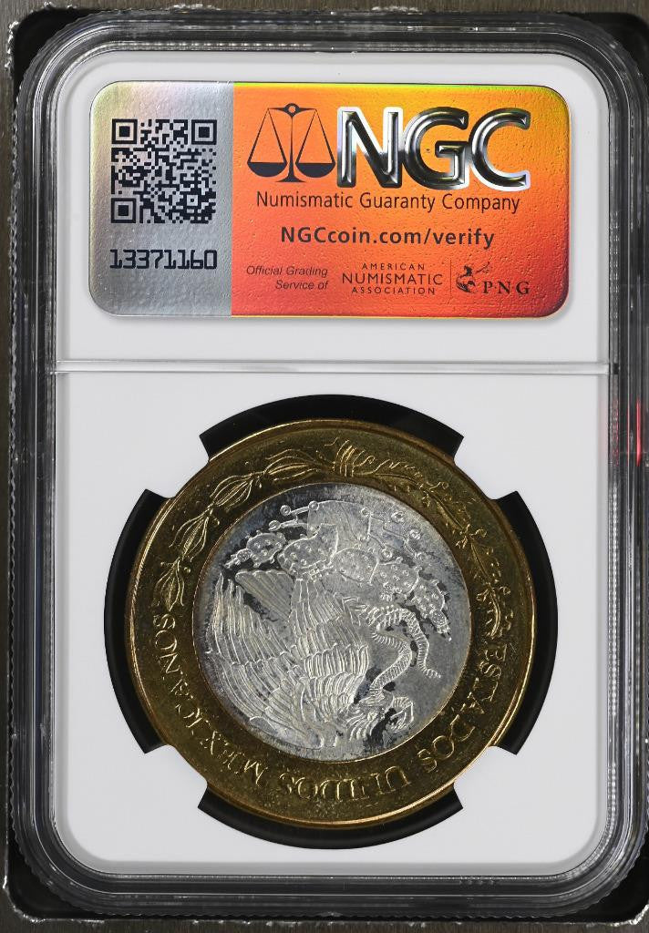 2007 Mo Mexico Fed. 180th Anniv Bimetal Nuevo Leon 100 Peso MS64 NGC KM# 848