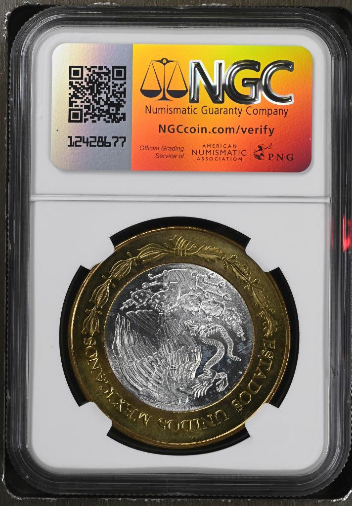 2005 Mo Mexico Fed 180th Ann Bimetal Federal District, 100 Peso MS65 NGC KM# 713
