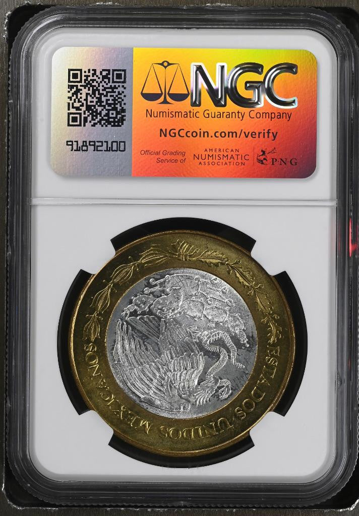 2005 Mo Mexico Fed 180th Ann Bimetal Federal District, 100 Peso MS64 NGC KM# 713